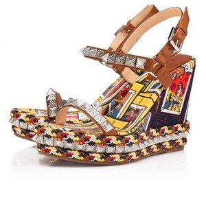 Christian Louboutin
Multicolor Pyraclou Tarot Spiked Platform Wedge Sandals